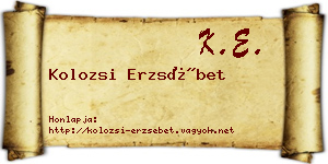Kolozsi Erzsébet névjegykártya