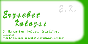 erzsebet kolozsi business card